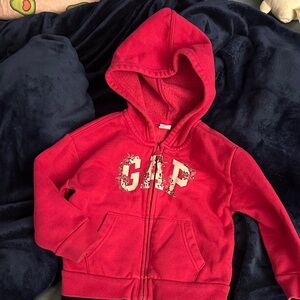 GAP Toddler Girl Pink Floral Zip Hoodie